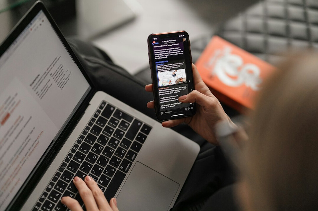 person verifying online news