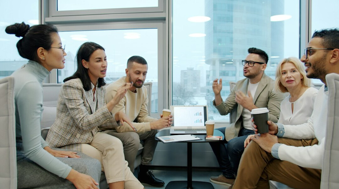 group of people in discussion