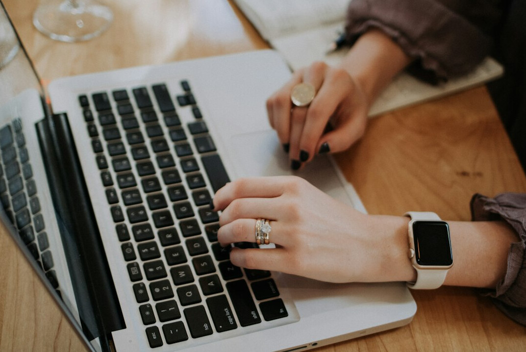 person verifying facts online